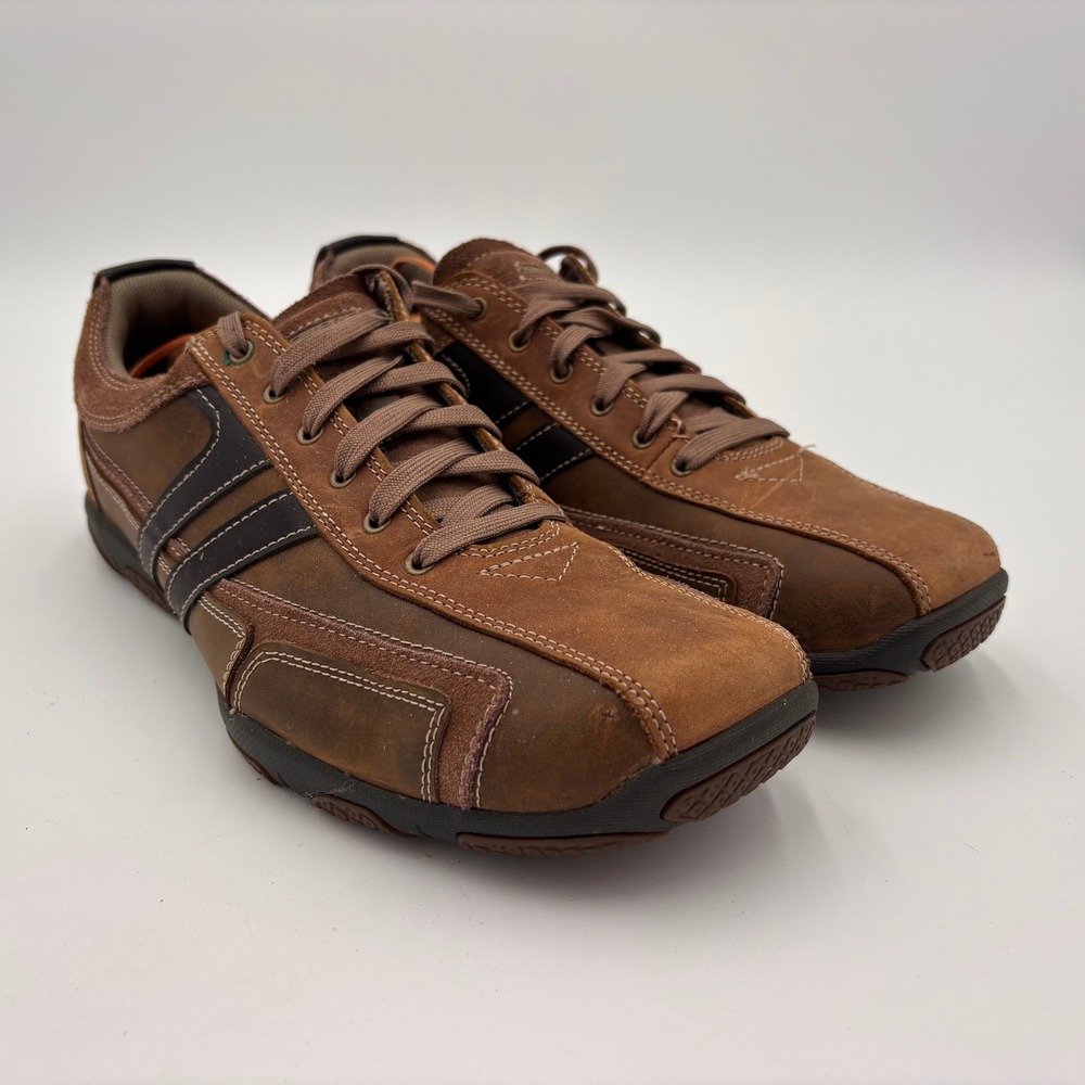 Skechers Casual Sneakers Mens 10.5 Brown Excellent Leather Suede Low Top